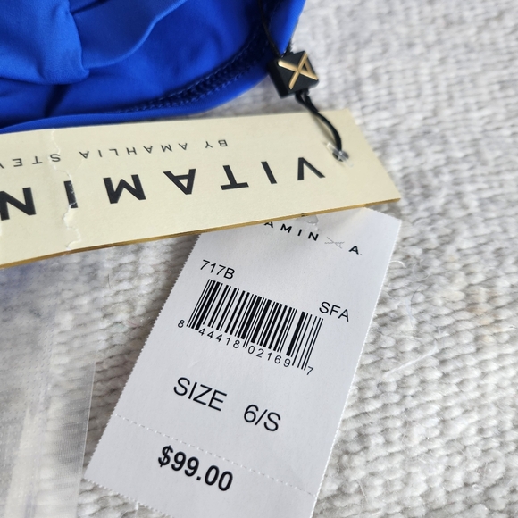 Vitamin A L4011 Emelia Cobalt Blue Triple Strap Bikini Bottom Size 6 (Small) - Picture 3 of 3